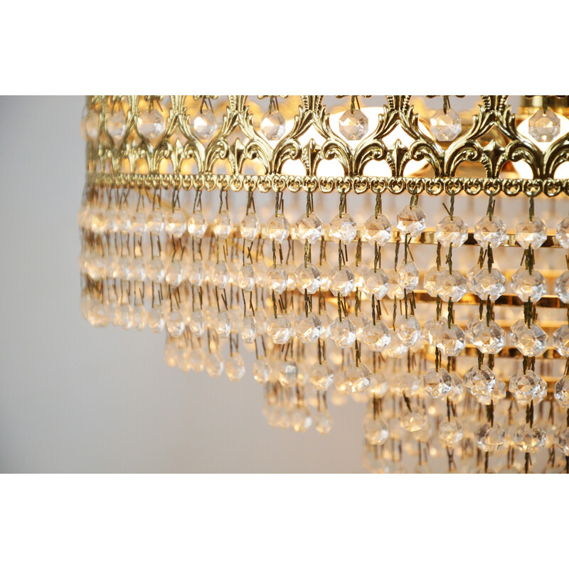 Lustre de cristal vintage, Alemanha 1970s