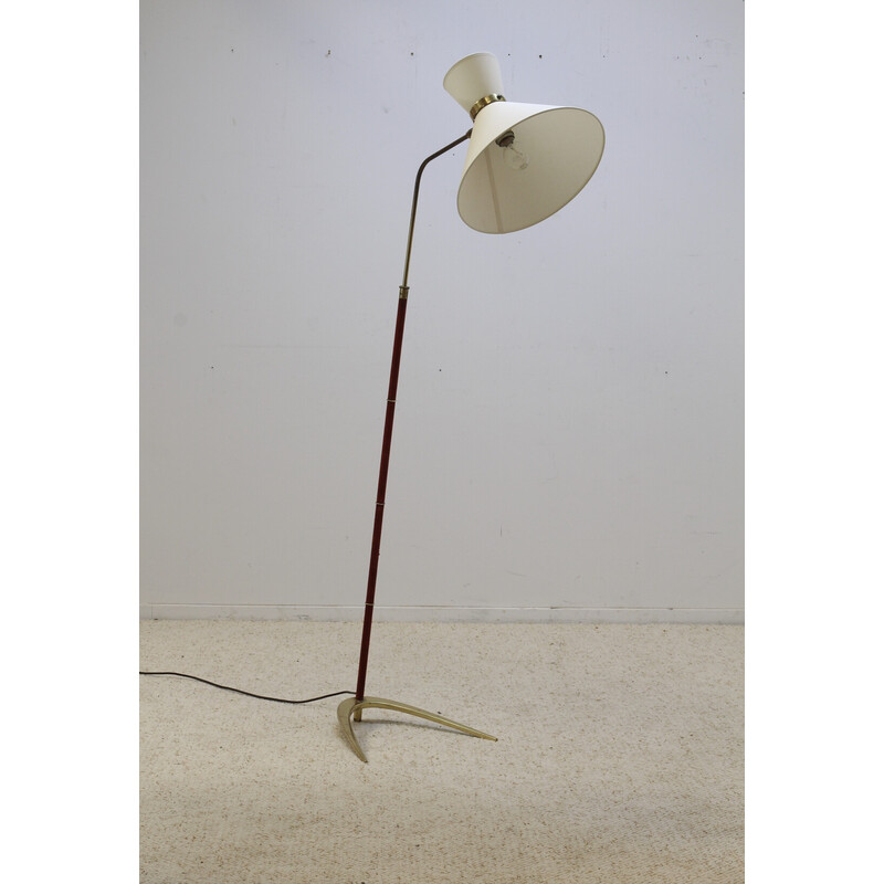 Vintage brass diabolo floor lamp