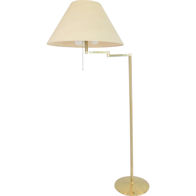 Vintage brass floor lamp with swivel arm