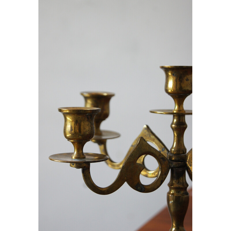 Vintage brass candelabra by Scandia Massing, Sweden 1950