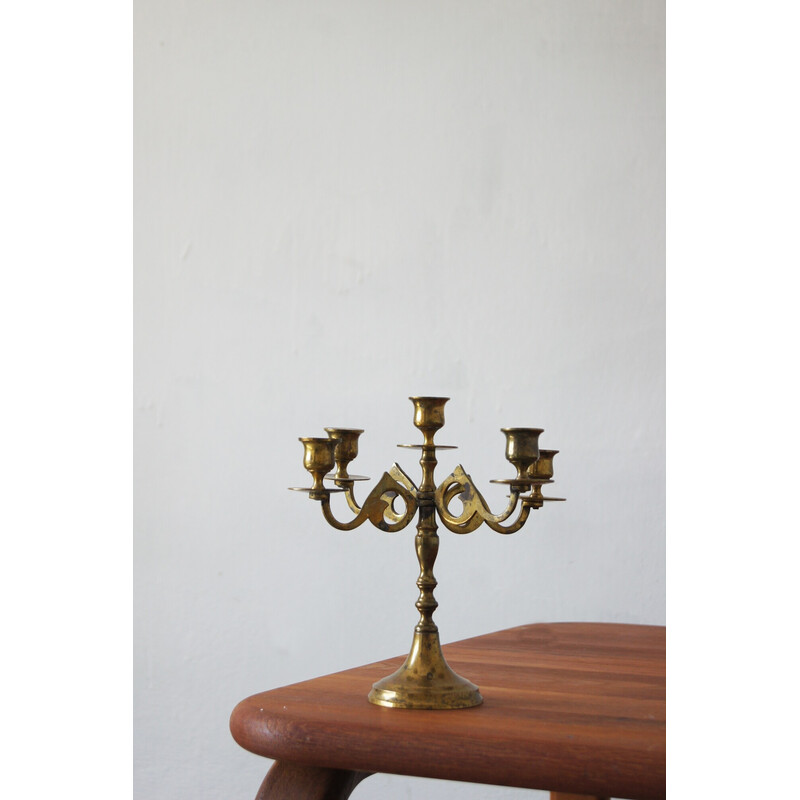 Vintage brass candelabra by Scandia Massing, Sweden 1950