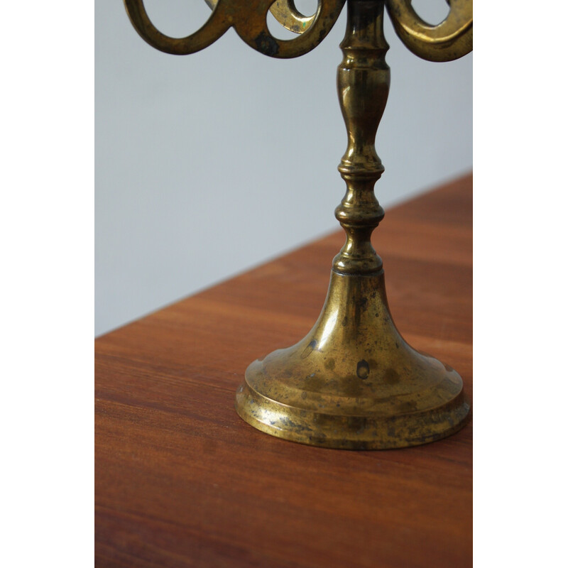 Vintage brass candelabra by Scandia Massing, Sweden 1950