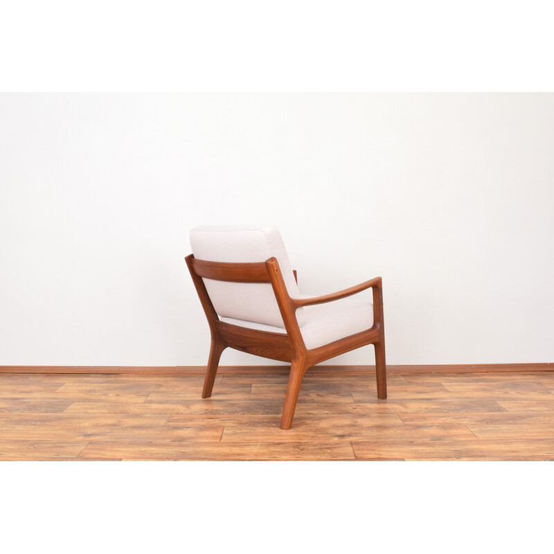 Vintage Senator armchair in teak and fabric by Ole Wanscher for France and Son, Denmark 1960