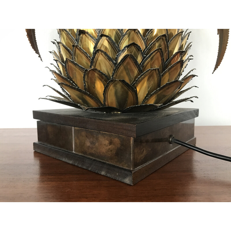 Lampe dorée en laiton Ananas par Maison Jansen - 1970