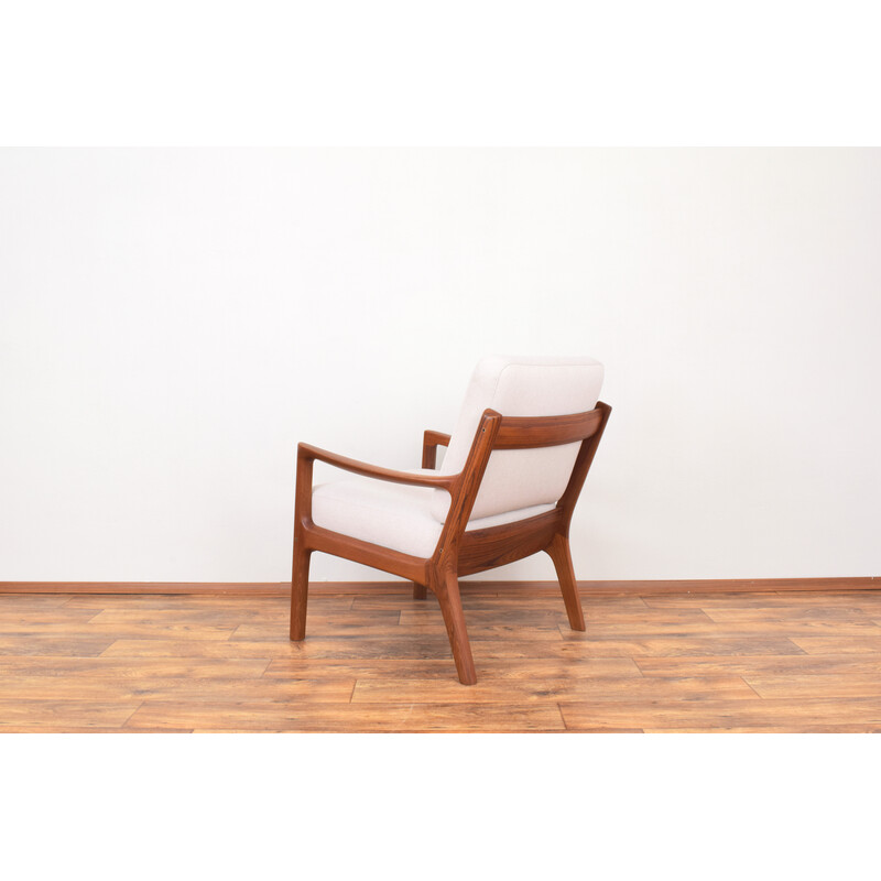 Vintage Senator armchair in teak and fabric by Ole Wanscher for France and Son, Denmark 1960