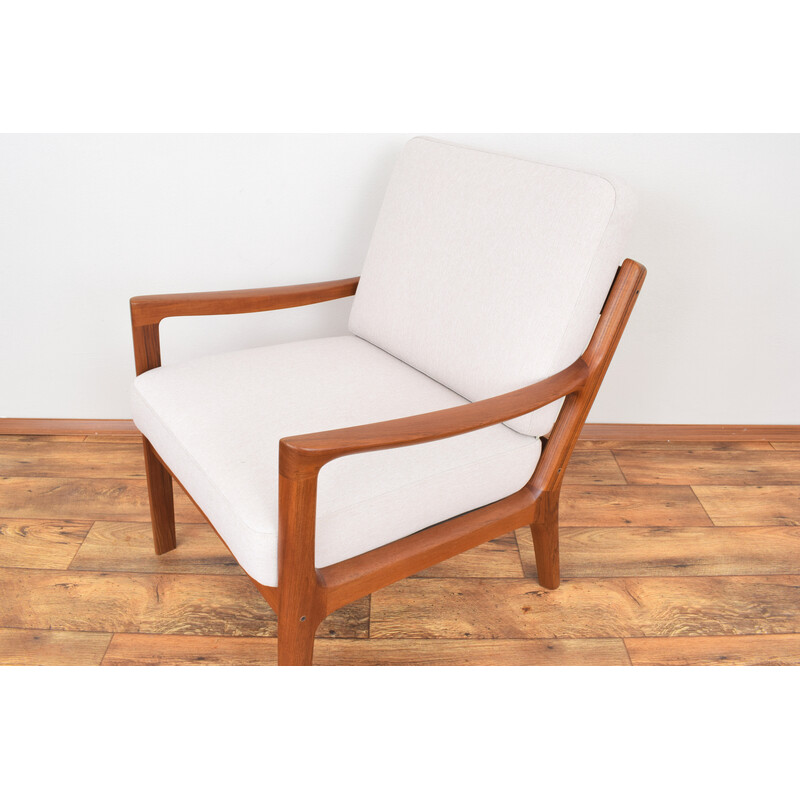 Vintage Senator armchair in teak and fabric by Ole Wanscher for France and Son, Denmark 1960