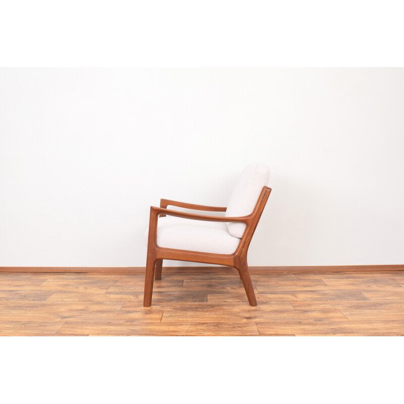 Vintage Senator armchair in teak and fabric by Ole Wanscher for France and Son, Denmark 1960