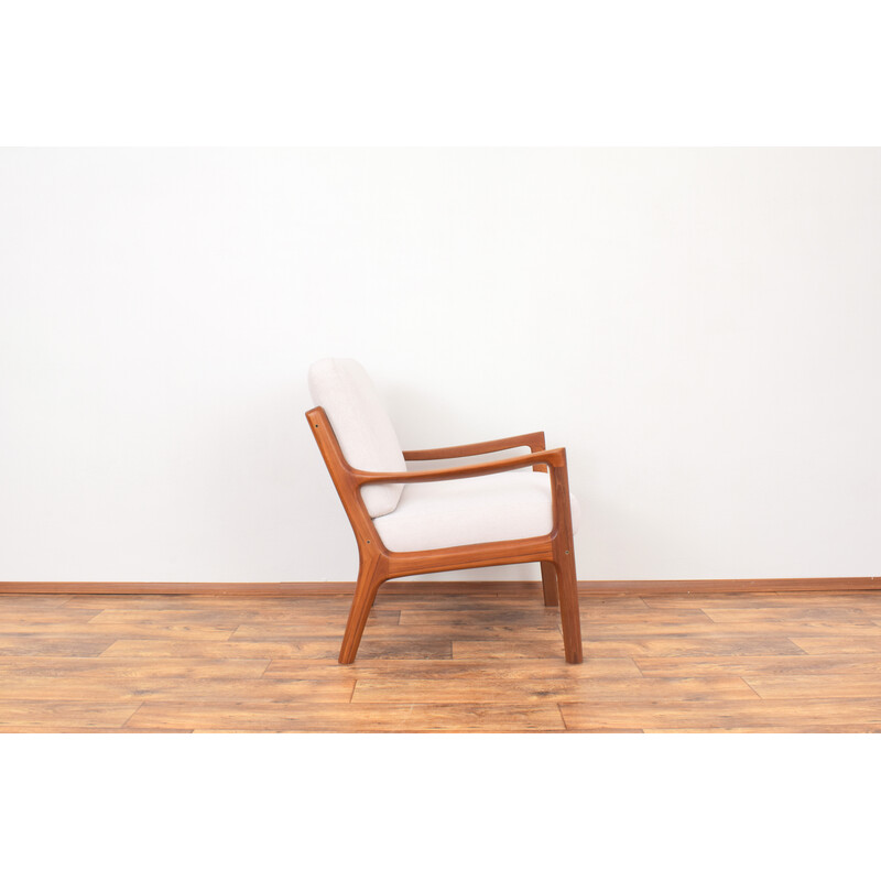 Vintage Senator armchair in teak and fabric by Ole Wanscher for France and Son, Denmark 1960