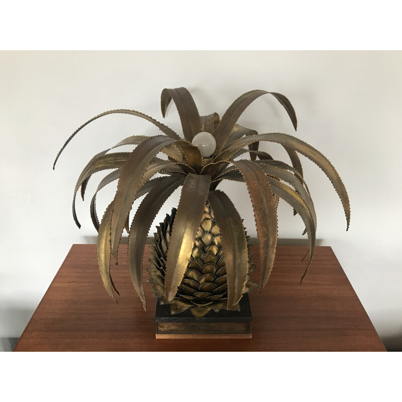 Lampe dorée en laiton Ananas par Maison Jansen - 1970