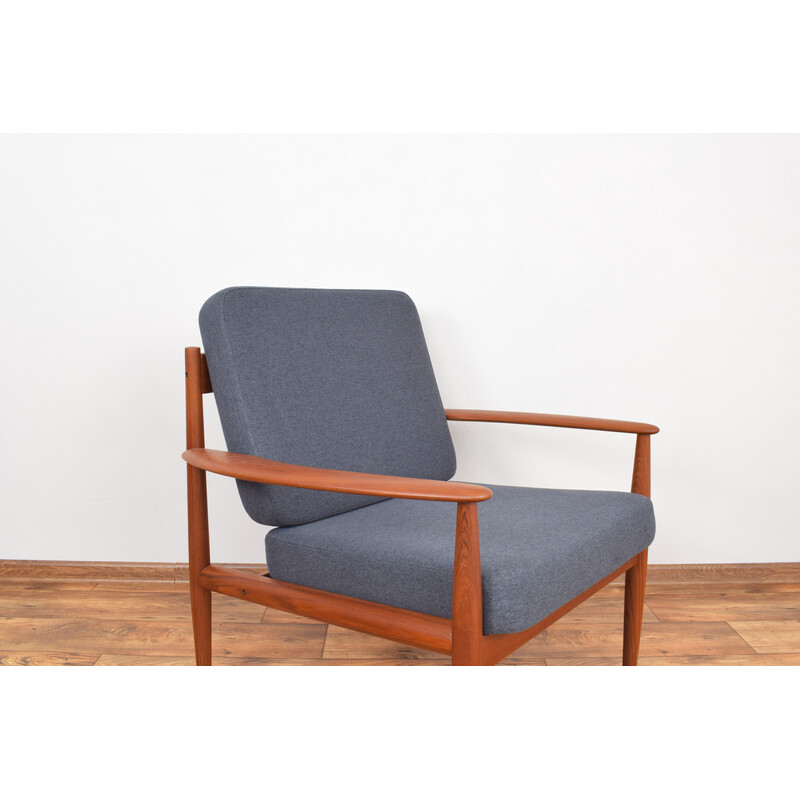 Vintage teakhouten en stoffen fauteuil van Grete Jalk voor France and Søn, 1960