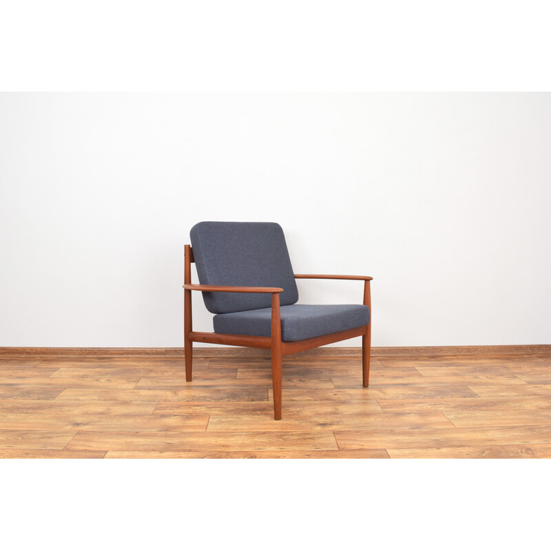 Vintage teak and fabric armchair by Grete Jalk for France and Søn, 1960