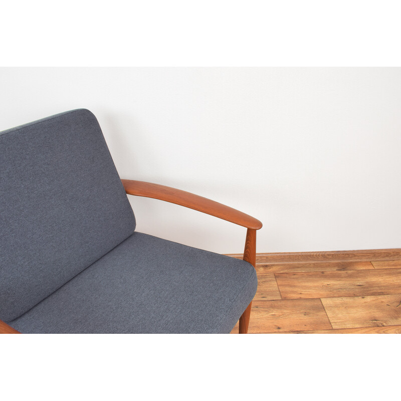 Vintage teak and fabric armchair by Grete Jalk for France and Søn, 1960