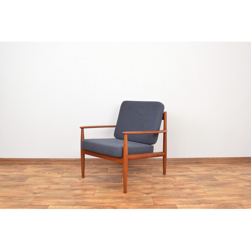 Vintage teak and fabric armchair by Grete Jalk for France and Søn, 1960