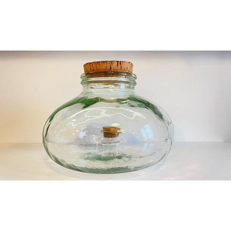 Vintage-Gläser aus mundgeblasenem Glas und Kork