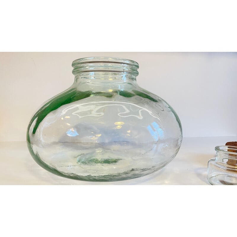 Tarros vintage de vidrio soplado y corcho