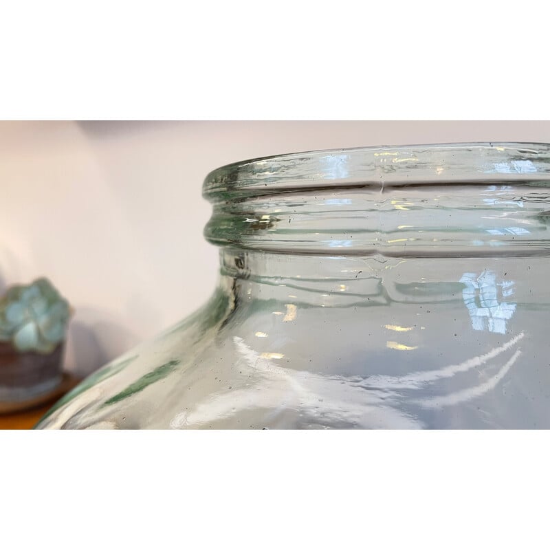 Vintage potten van geblazen glas en kurk
