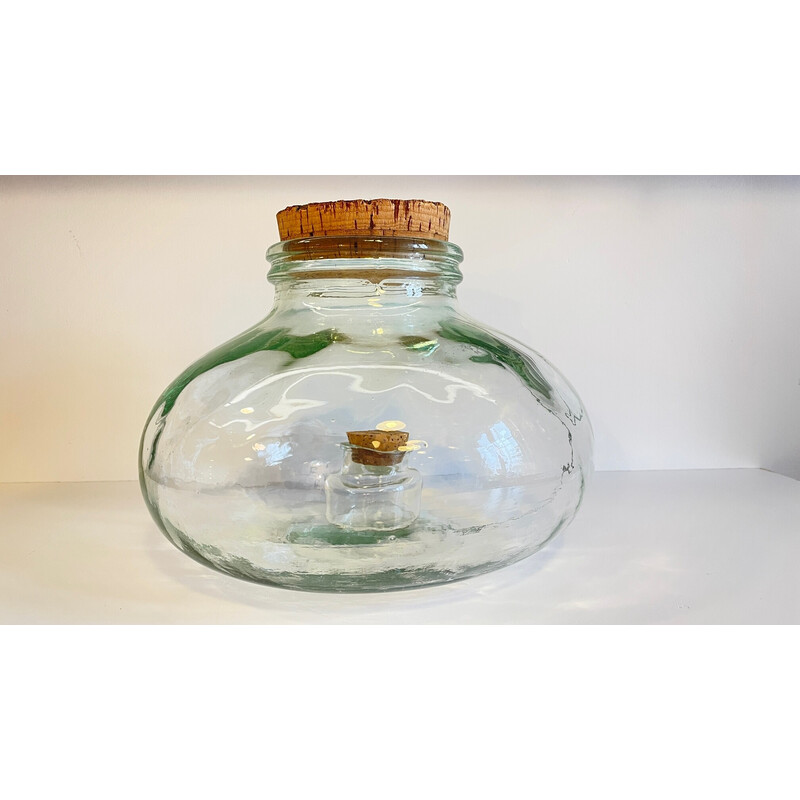 Vintage-Gläser aus mundgeblasenem Glas und Kork