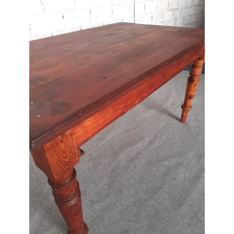 Vintage raw wood table, 1900