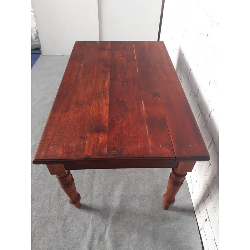 Mesa vintage de madera en bruto, 1900