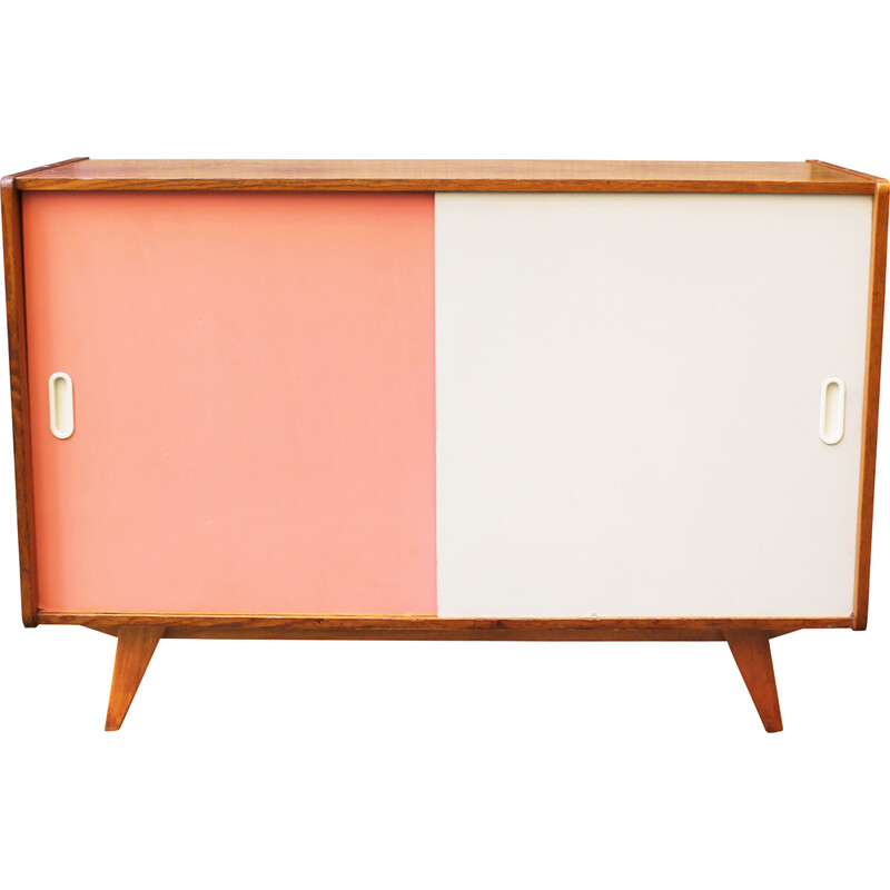 Rosa-weißes Sideboard U-452 von Jiri Jiroutek für Interier Praha, Tschechoslowakei 1960er Jahre