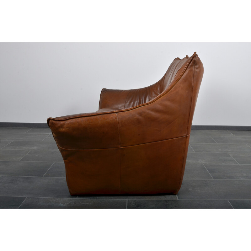 Vintage Denver sofa in smooth leather and wood by Gerard van den Berg for Montis, 1970