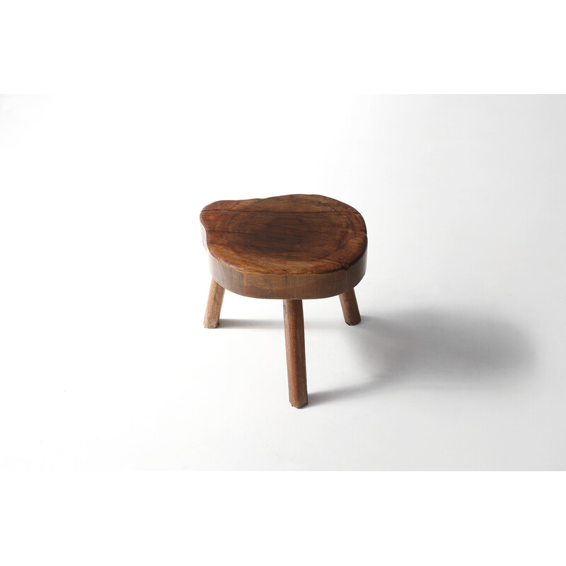 Vintage rustic wooden stool, 1930