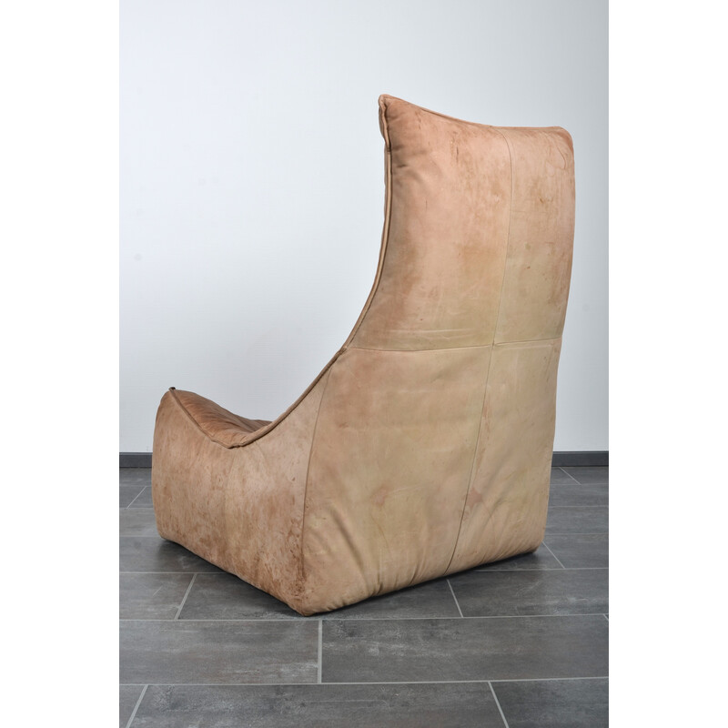 Vintage Florence armchair in cognac leather and wood by Gerard van den Berg for Montis