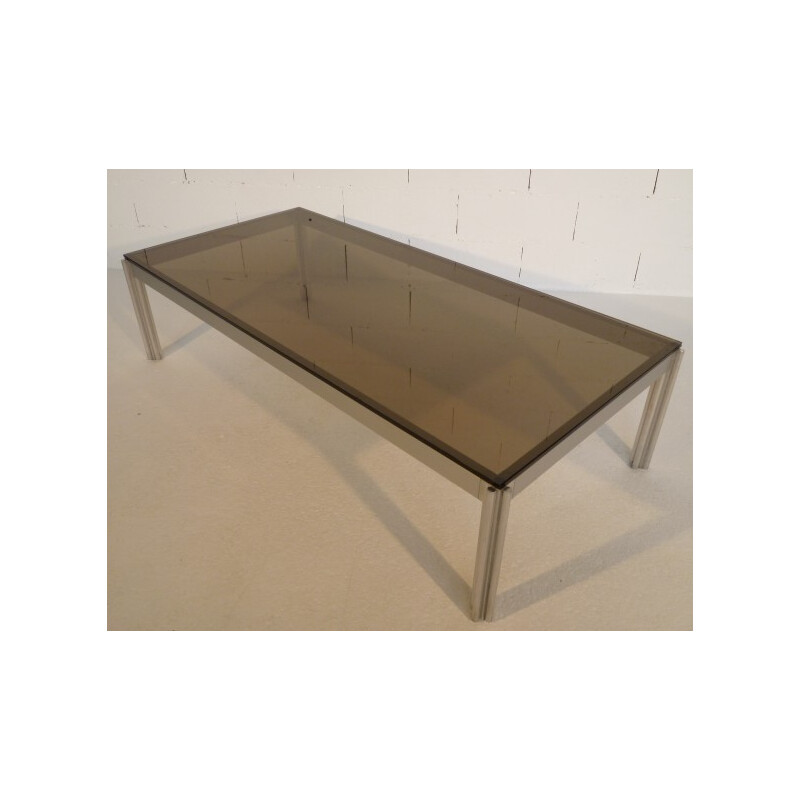 Table basse vintage en aluminium, George CIANCIMINO - circa 1970