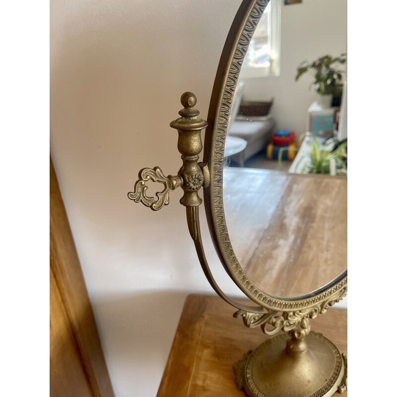 Espelho de mesa vintage em latão