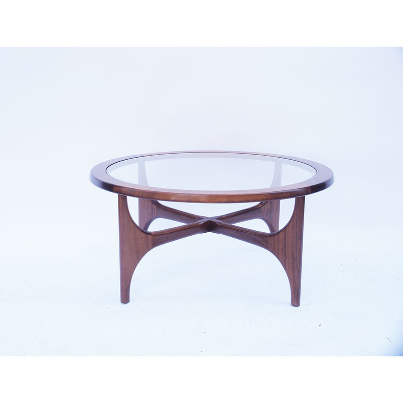 Vintage Scandinavian coffee table Astro in teak and glass, 1960