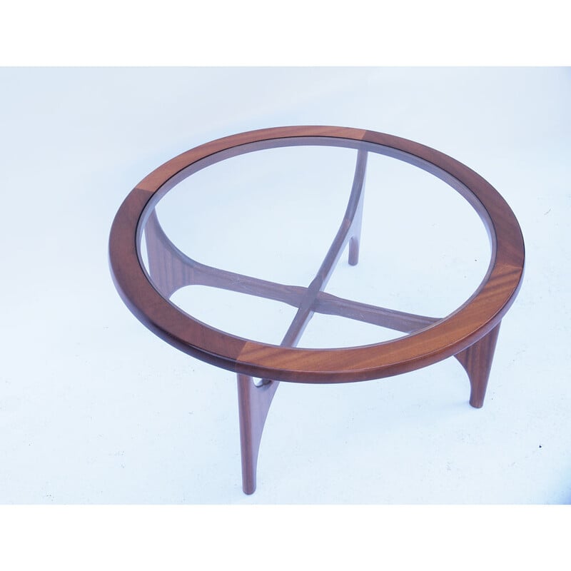 Vintage Scandinavian coffee table Astro in teak and glass, 1960