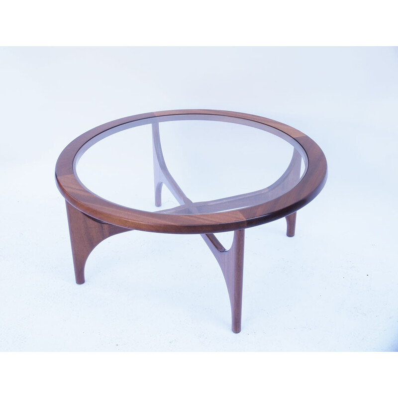 Vintage Scandinavian coffee table Astro in teak and glass, 1960