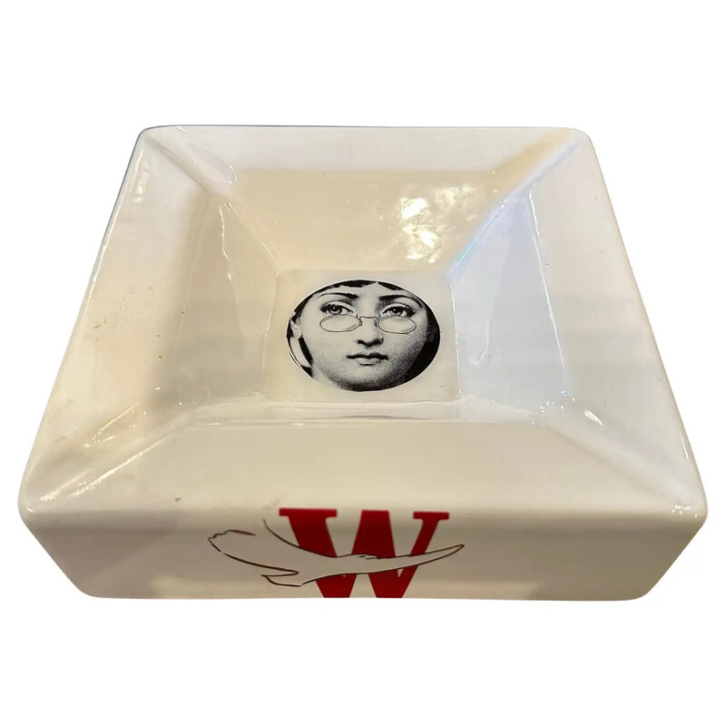 Vintage white ceramic ashtray by Fornasetti for Winston, 1970