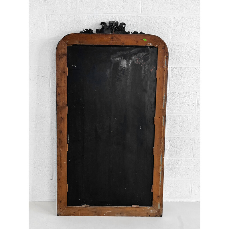 Vintage-Spiegel aus geschwärztem Holz und Silber