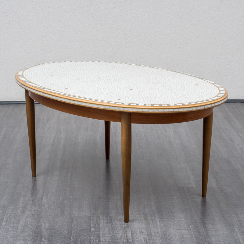 Oval coffee table in walnut  - 1950s