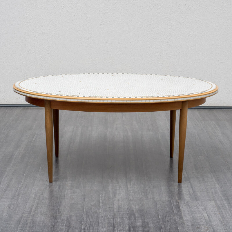 Oval coffee table in walnut  - 1950s