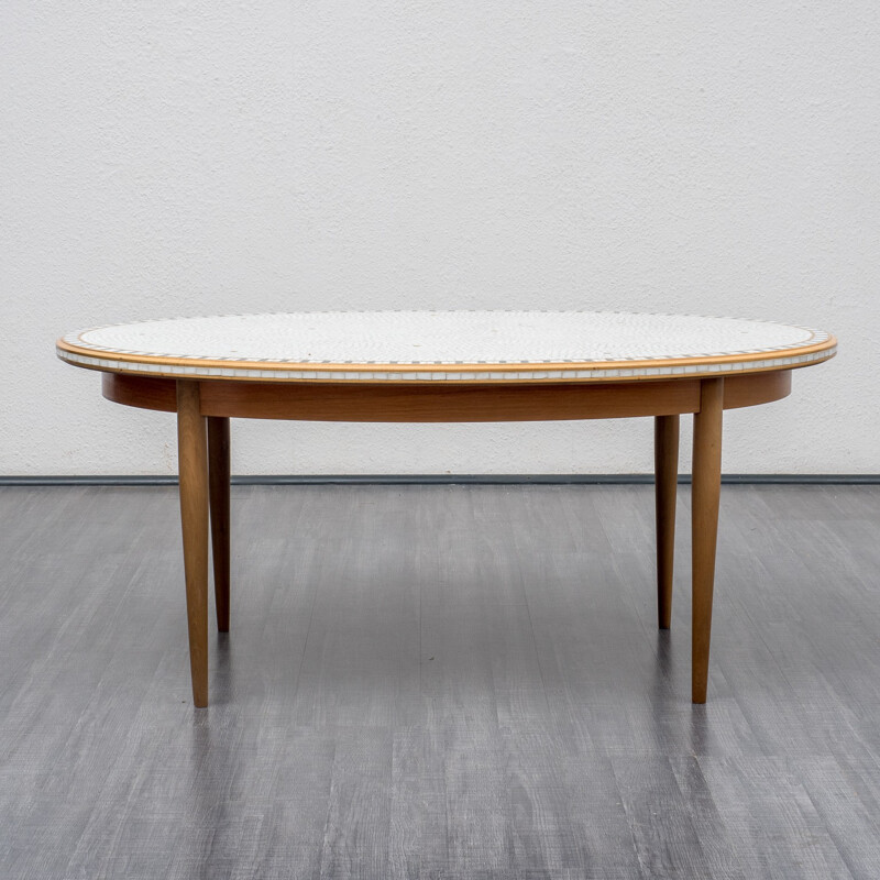 Oval coffee table in walnut  - 1950s