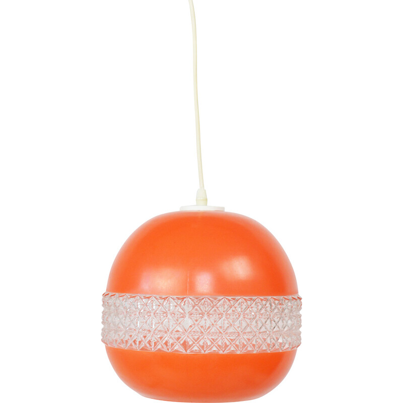 Vintage orange pendant lamp, Germany 1970s