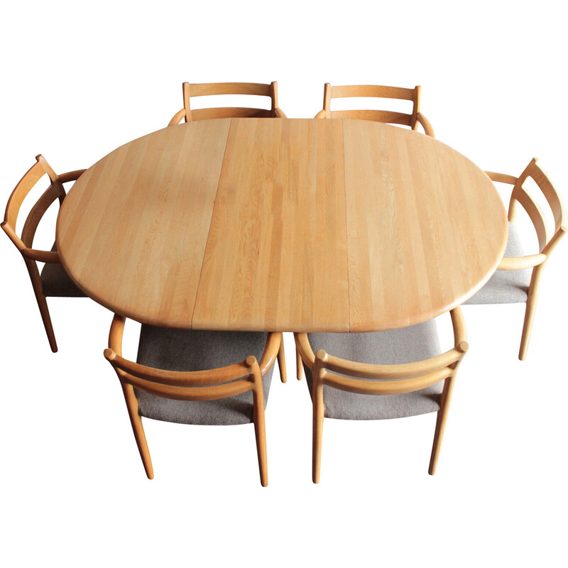 Vintage Danish dining set by Niels Moller, 1960