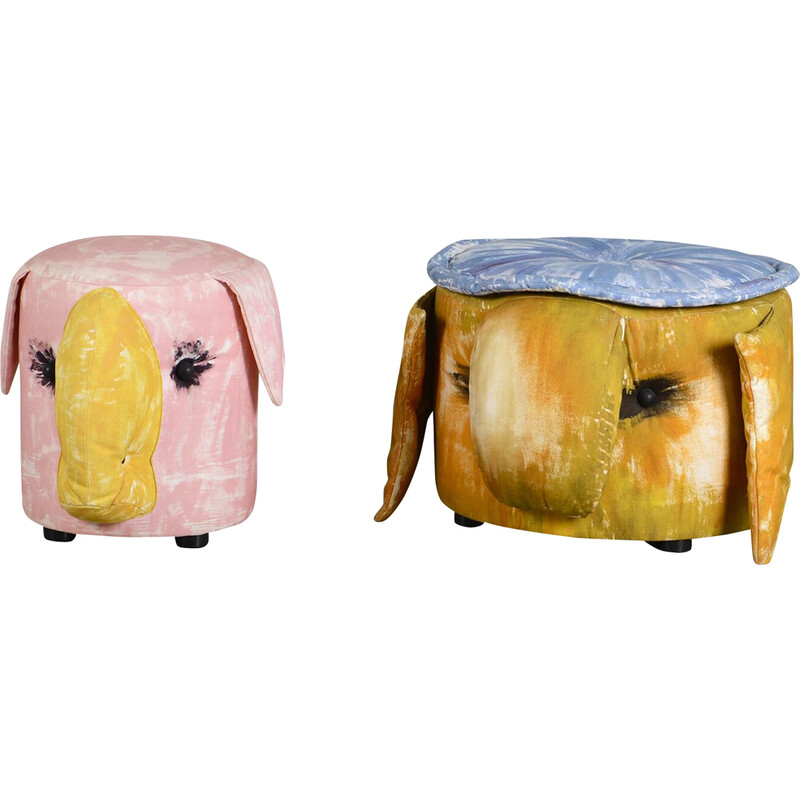 Pair of vintage poufs model Gli Amici by Gaetano Pesce, Italy 2009
