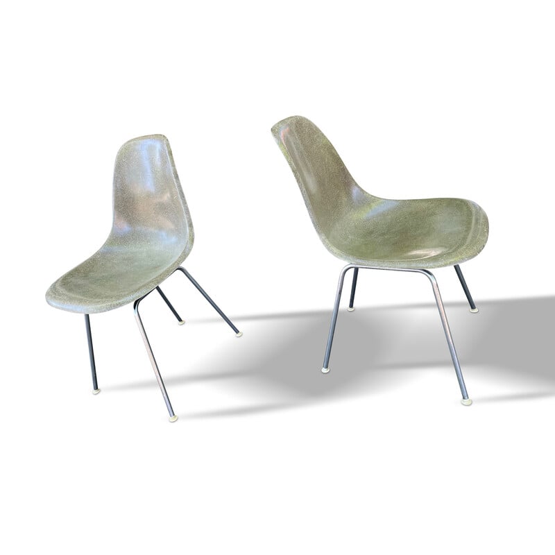 Ensemble de 3 chaises vintage dsx en fibre de verre par Charles et Ray Eames pour Herman Miller