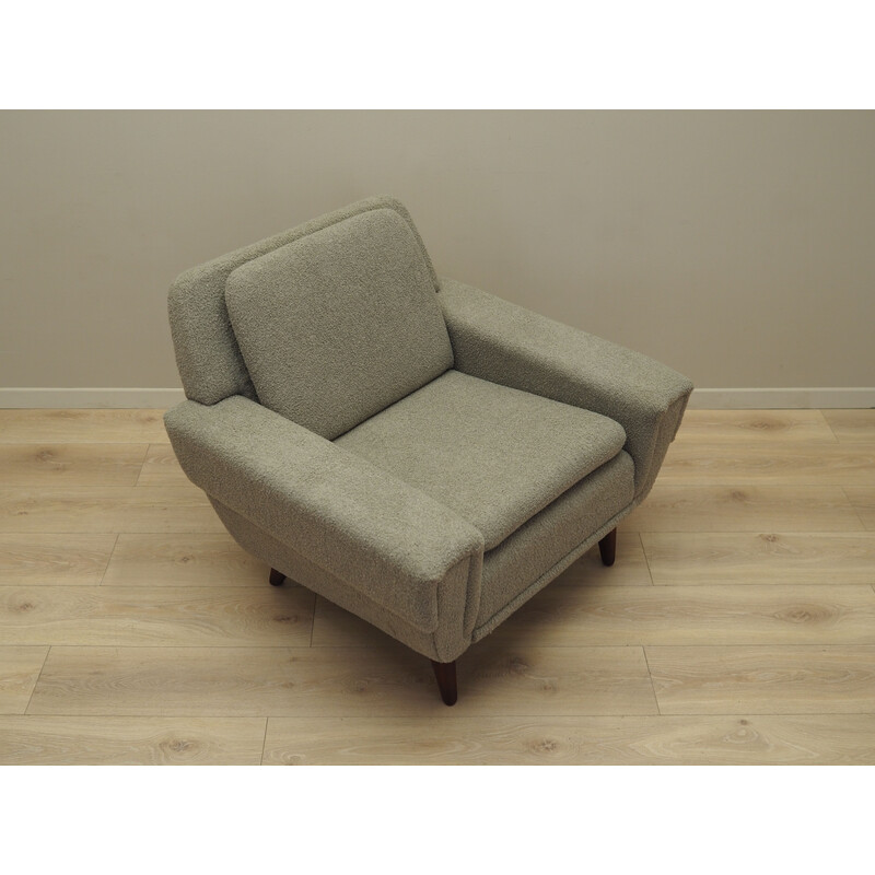 Vintage armchair in solid wood and fabric, Denmark 1970