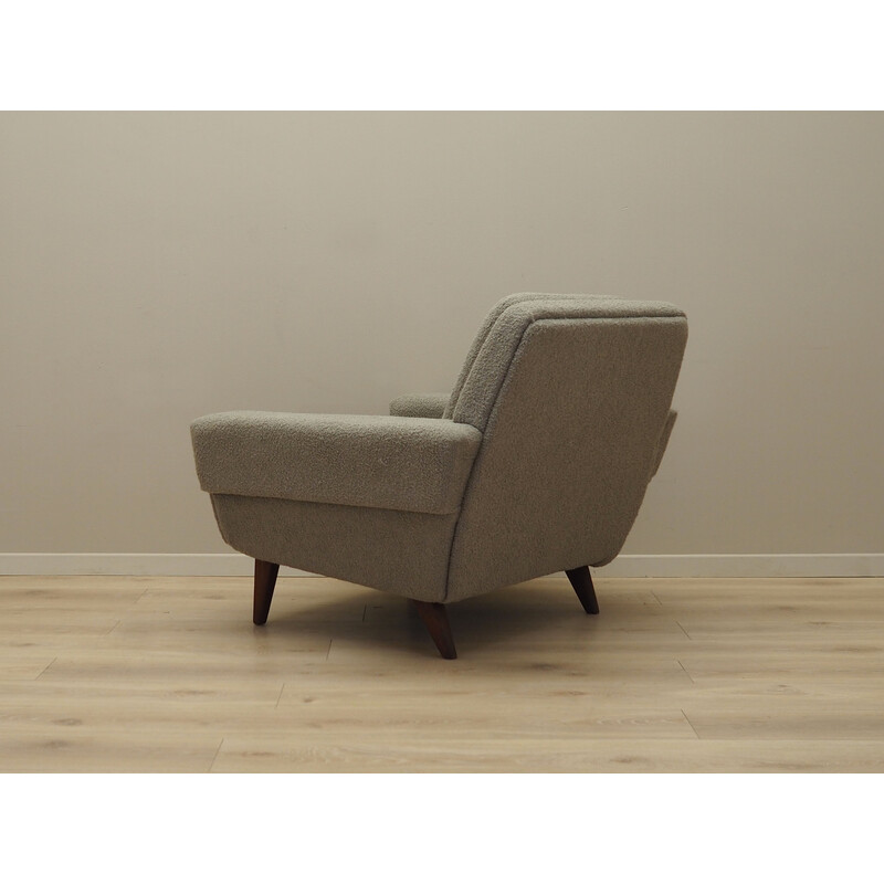 Vintage armchair in solid wood and fabric, Denmark 1970