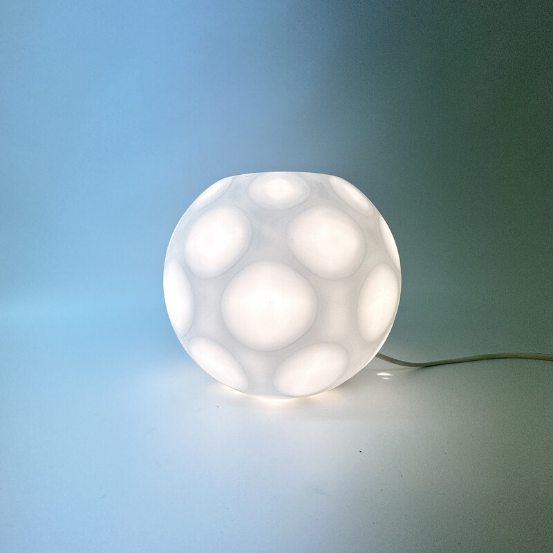Vintage glazen bol tafellamp, 1990