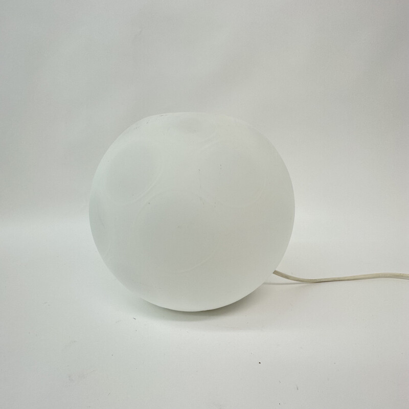 Vintage glass globe table lamp, 1990