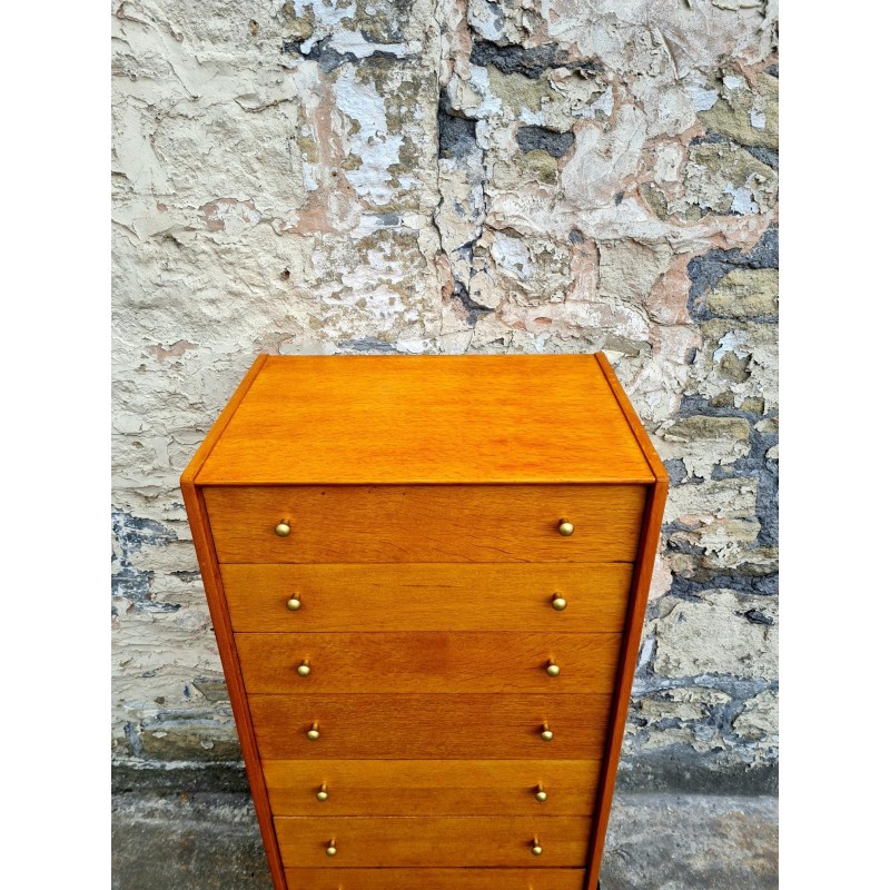 Vintage eikenhouten commode met 7 laden van G Plan