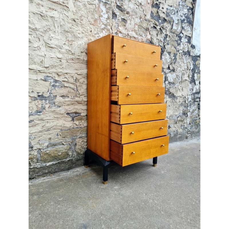 Vintage oakwood chest with 7 drawers by G Plan