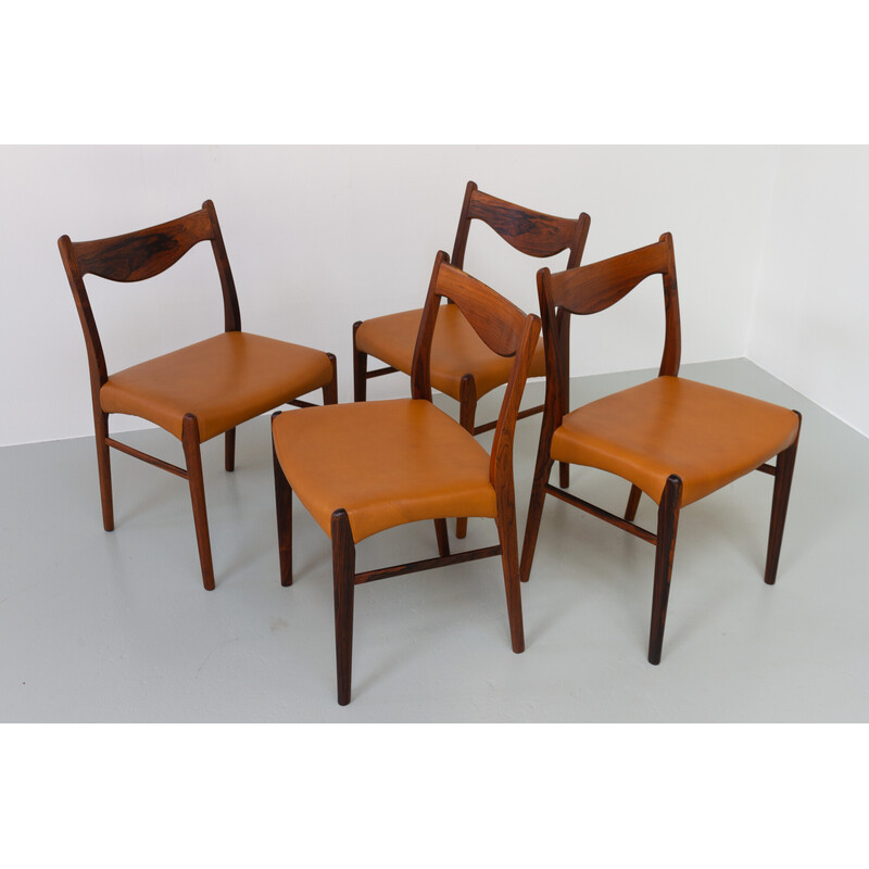 4 Esszimmerstühle aus Palisanderholz Gs61 von Arne Wahl Iversen für Glyngøre Stolefabrik, Dänemark 1950