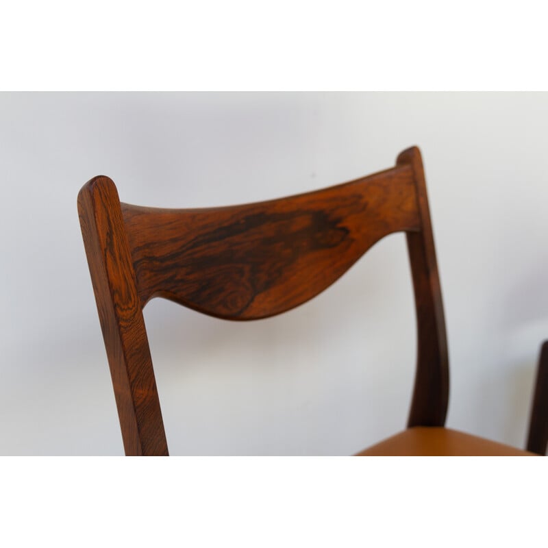 Set of 4 vintage rosewood dining chairs Gs61 by Arne Wahl Iversen for Glyngøre Stolefabrik, Denmark 1950