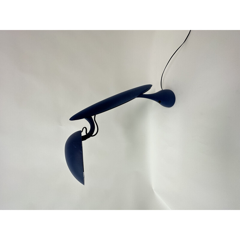 Vintage blue plastic Heron lamp by Isao Hosoe for Luxo, Norway 1980